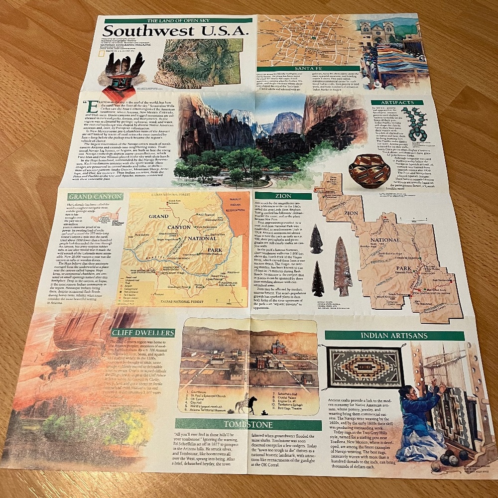 Southwest USA map -1992 - National geographic